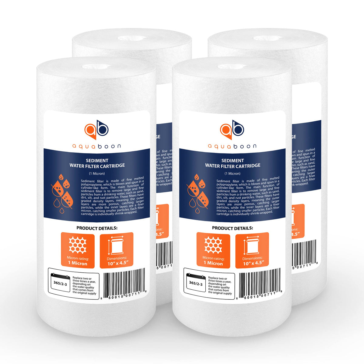 Aquaboon one-micron well water filter captures sediment for clearer home water.