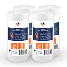 Aquaboon one-micron well water filter captures sediment for clearer home water.