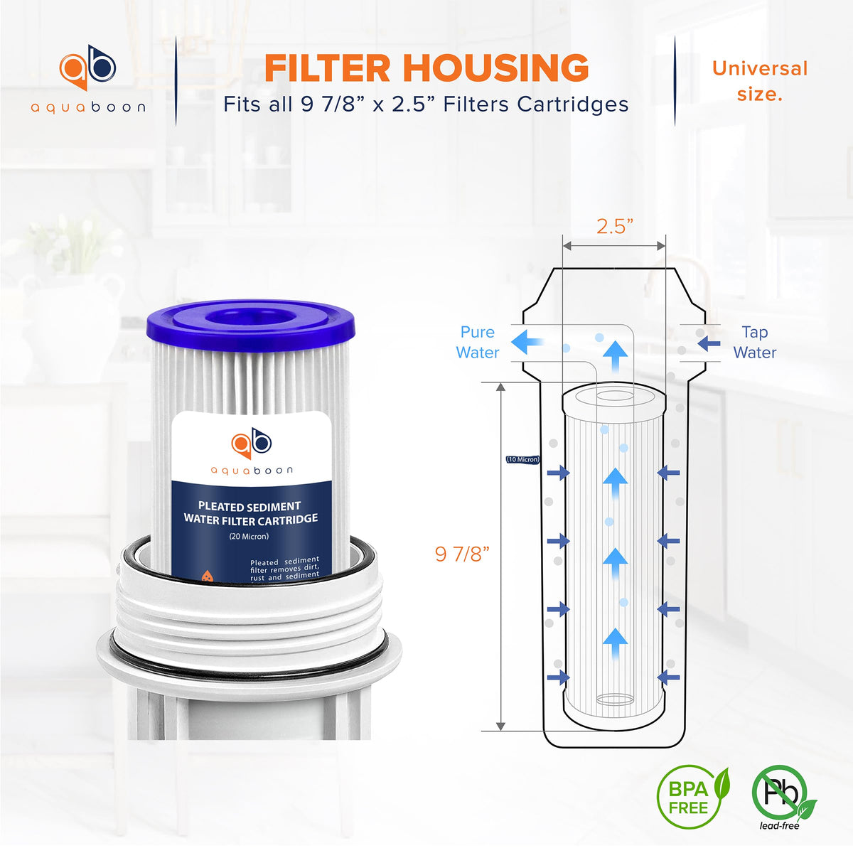 Aquaboon pleated media close-up demonstrates high dirt-holding capacity for cleaner water.