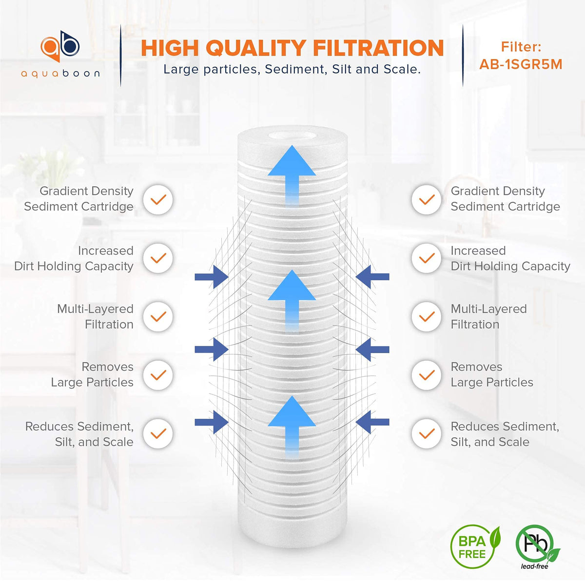 Aquaboon universal fit 10x2.5 easy installation across housings