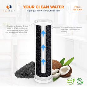 Aquaboon well-water protection filter blocking sediment during daily use.