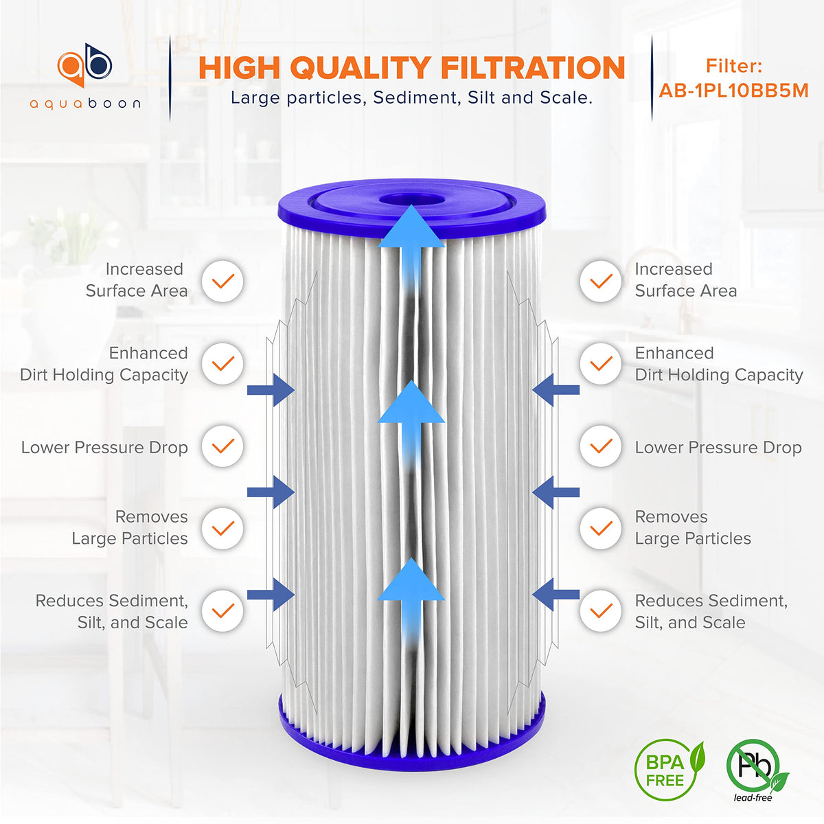 Aquaboon whole house filter replacement installed in a typical system protects plumbing.