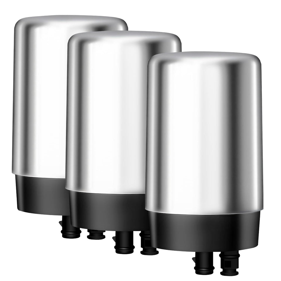 AQUA CREST 7027S chrome faucet filter ready for clean water and better taste.