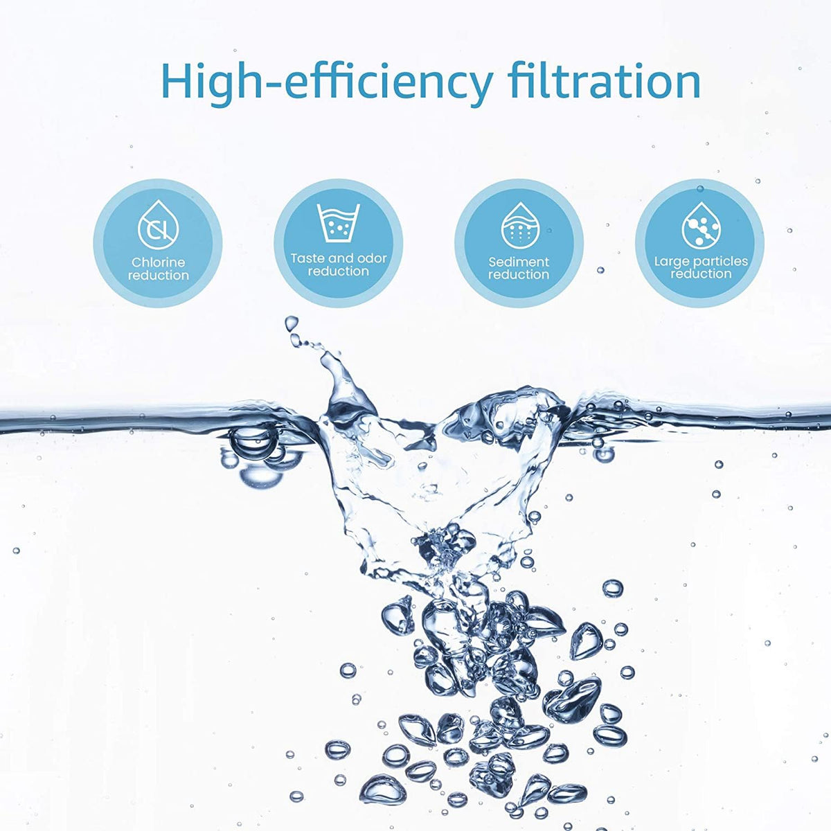 AQUA CREST filter compatible with Brita systems for easy replacement.