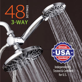 AquaDance 6-setting hand shower with ergonomic grip for versatile washing