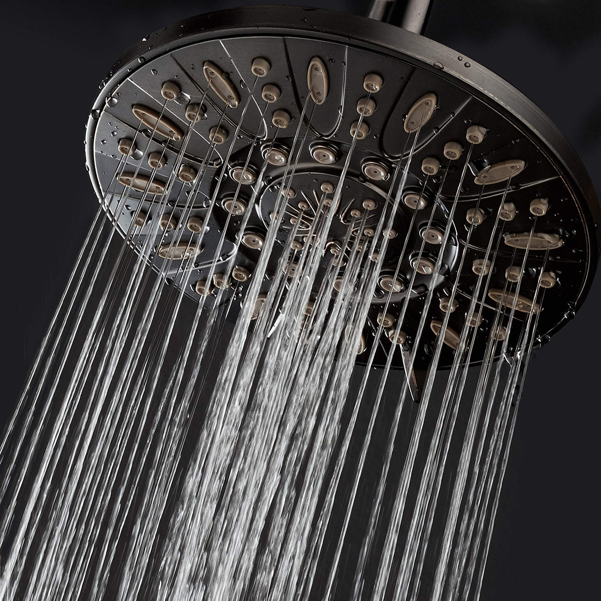 AquaDance six settings provide high-pressure rain and massage options