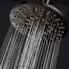 AquaDance six settings provide high-pressure rain and massage options