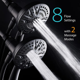 AquaDance 72-inch stainless steel hose extends reach.