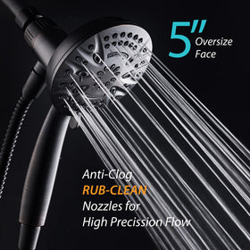AquaDance angle-adjustable bracket enables overhead or handheld use