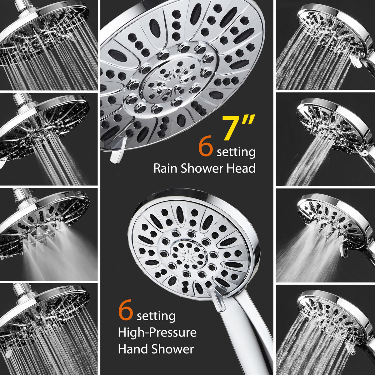 AquaDance California handheld shower head provides flexible convenience for targeted rinsing.