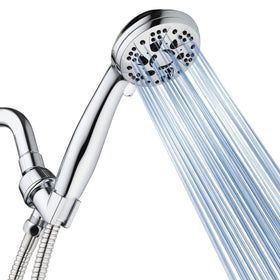 Aquadance California high-pressure 6-setting head for powerful rinses and versatile showers.