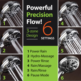 Aquadance chrome-face overhead-mount provides a sleek, durable shower setup.