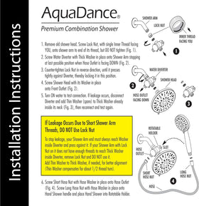AquaDance easy tool-free installation with standard 1/2 inch threads