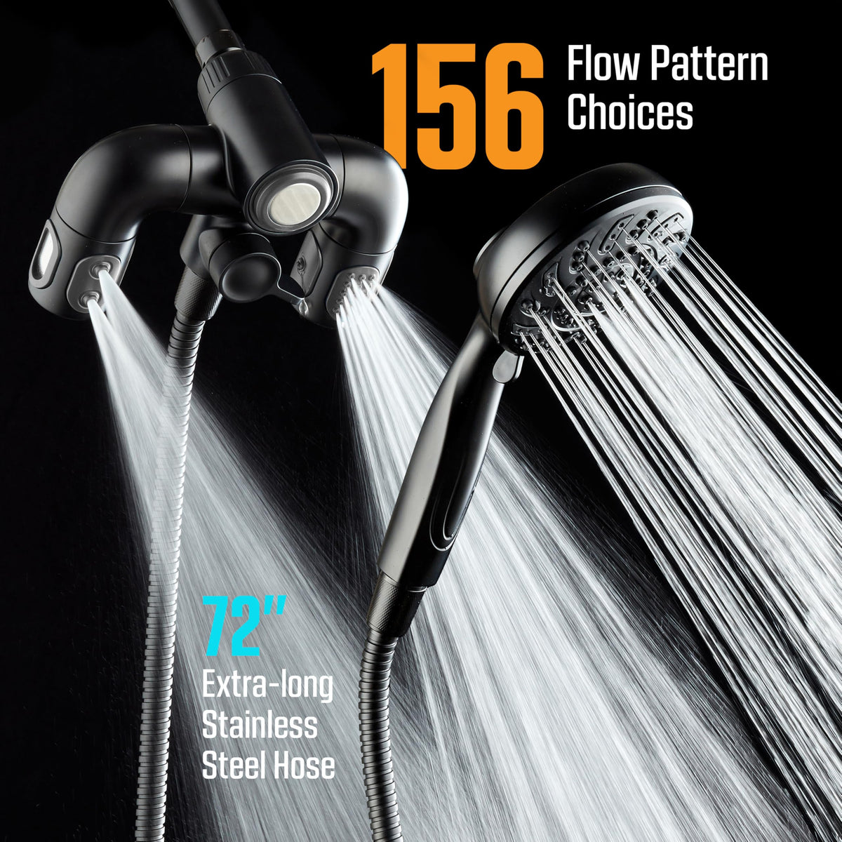 AquaDance four-zone dial hand shower with high-pressure performance for versatile cleaning and rinsing
