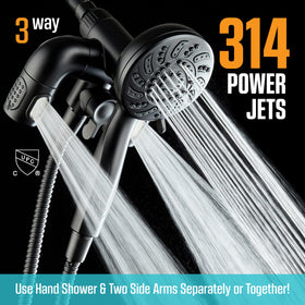 AquaDance handheld magnetic shower head with adjustable power arms offers targeted spray and accessibility