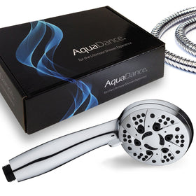 AquaDance handheld shower with hose for versatile overhead or handheld use.