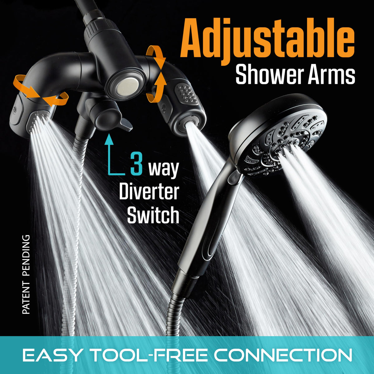 AquaDance low-reach diverter switch makes mode changes quick and intuitive from a comfortable height