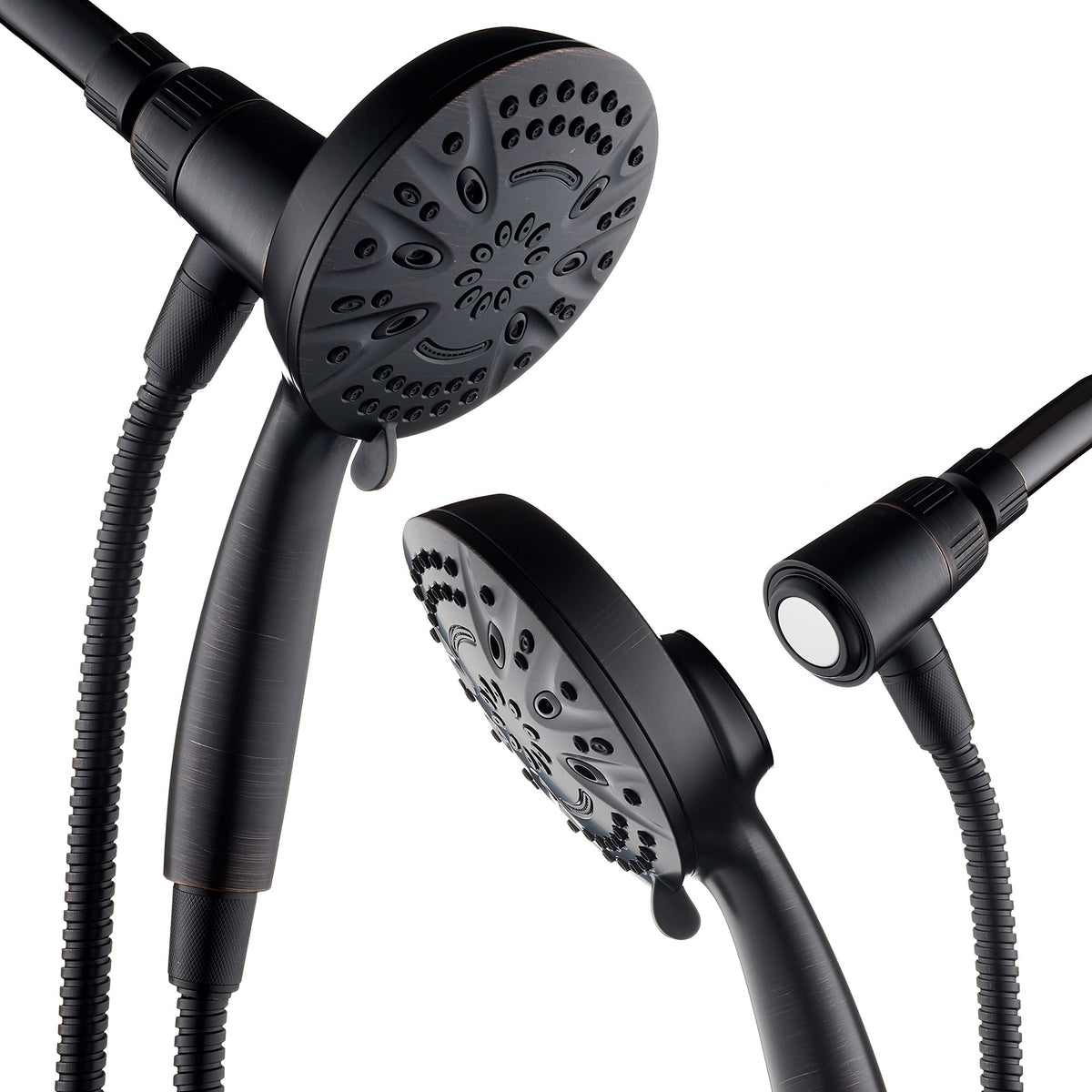 AquaDance magnetic docking bracket ensures precise alignment for hands-free showering