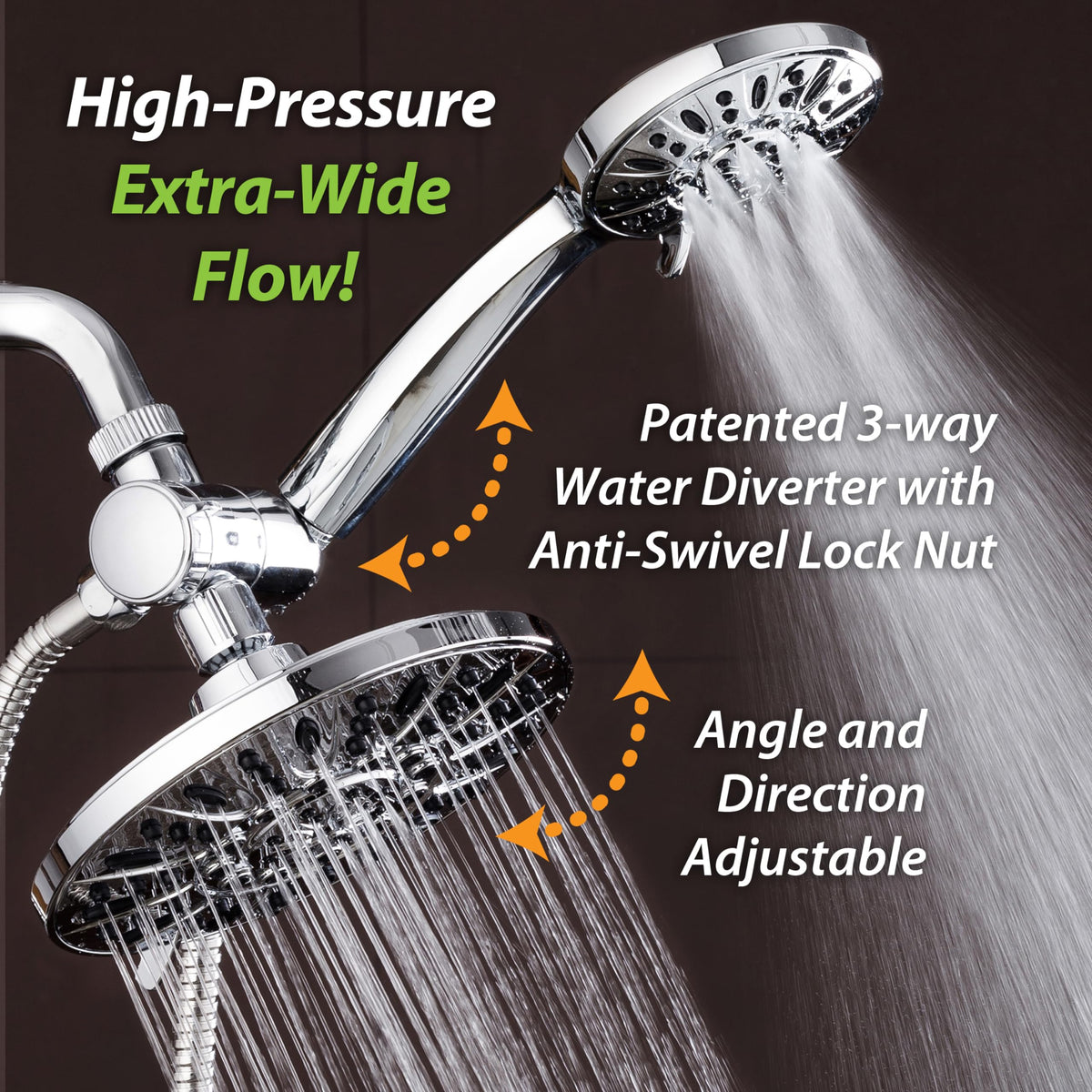 AquaDance stainless steel 5-foot hose for durable shower performance
