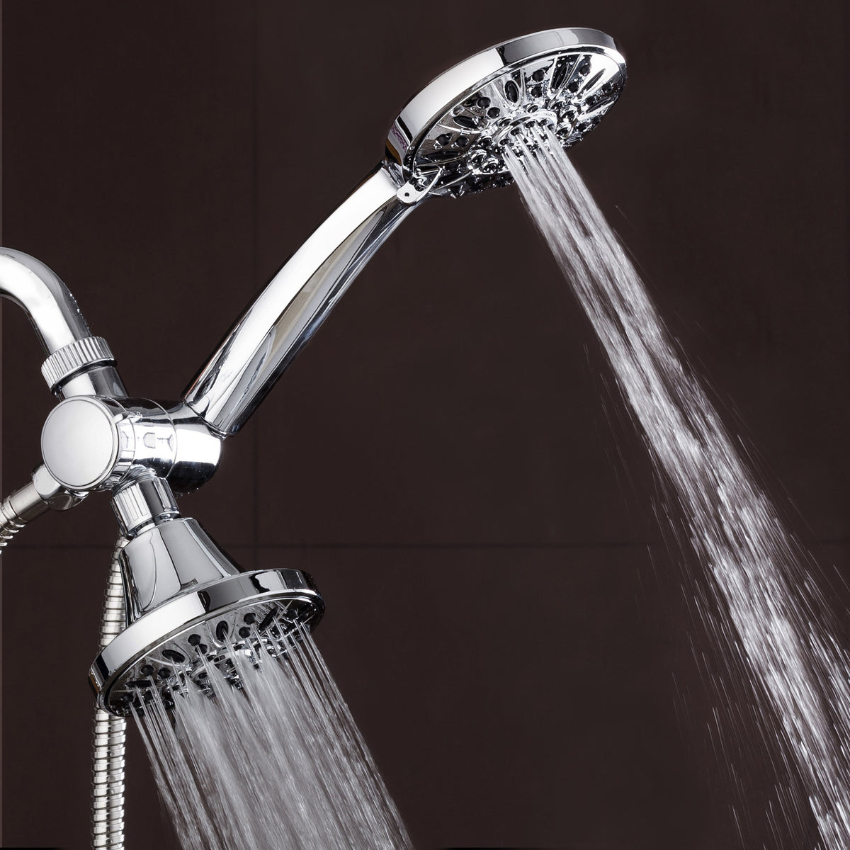 AquaDance chrome dial controls showing quick flow adjustment