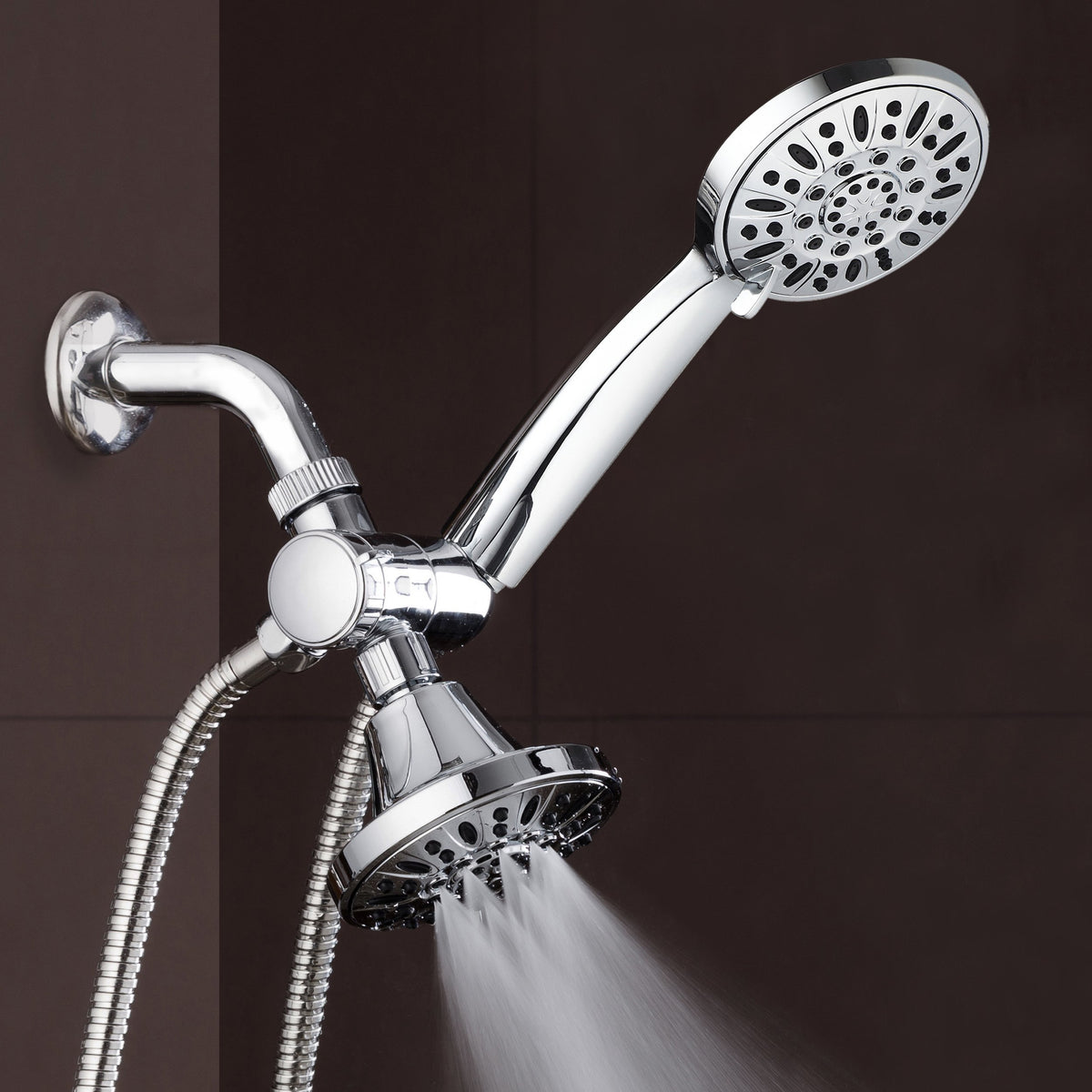 AquaDance patented 3-Way diverter enables smooth switching between showers