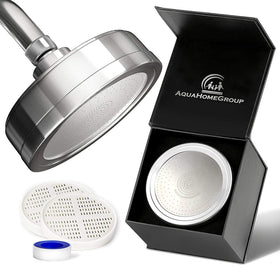 AquaHomeGroup filtered shower head chrome delivering spa-like water in every shower