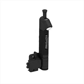 Aqualatch pool gate latch shows engaged Safe-Alert indicator for quick safety check.