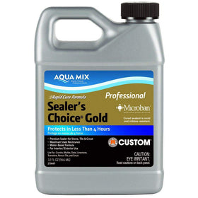 Aqua Mix Sealer's Choice Gold bottle ready for penetrating seal on stone surfaces