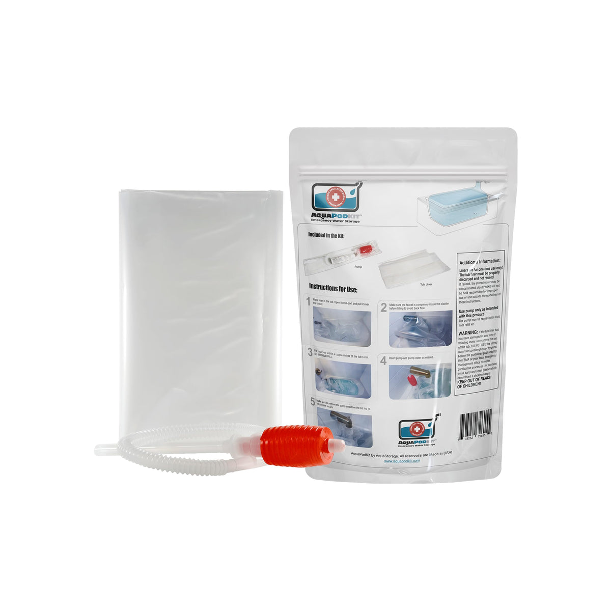 AquaPodKit 100-gallon bladder ready for reliable home disaster water storage.