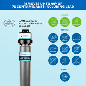 Aquasana Claryum filter removes contaminants, improving taste and clarity of tap water.