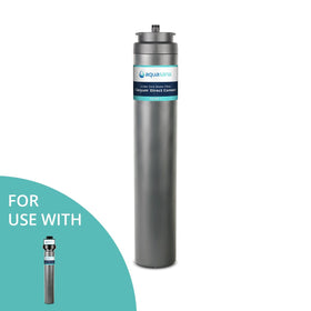 Aquasana environmental benefit graphic showing reduced plastic bottle waste from filtration