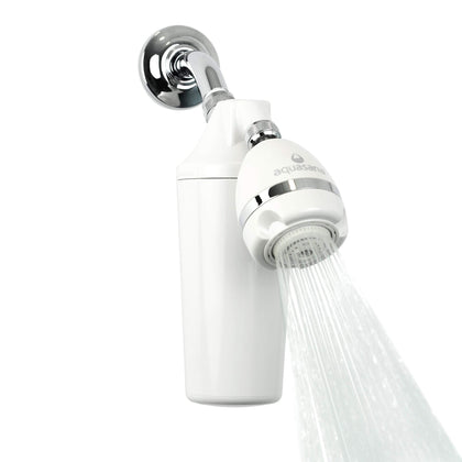 Aquasana shower filter package demonstrates a complete filtration upgrade for softer skin.