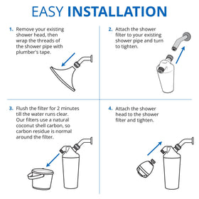 Aquasana shower head included for high-pressure, spa-like showers with purified water.