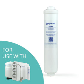 Aquasana SmartFlow remineralizer label with compatibility and warranty details.