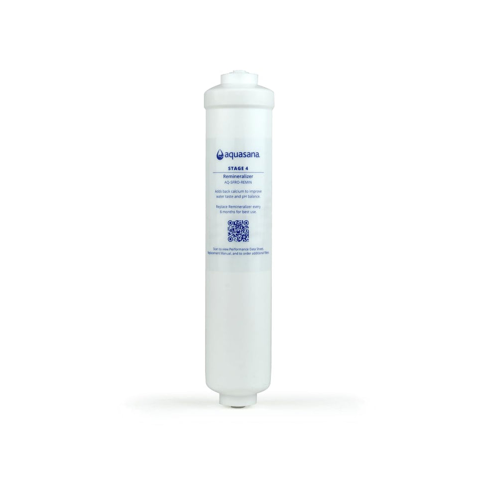 Aquasana SmartFlow remineralizer package image showing replacement cartridge for mineral restoration.