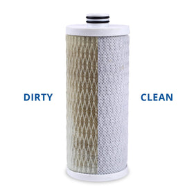 WQA-certified filtration visuals demonstrating high contaminant reduction potential