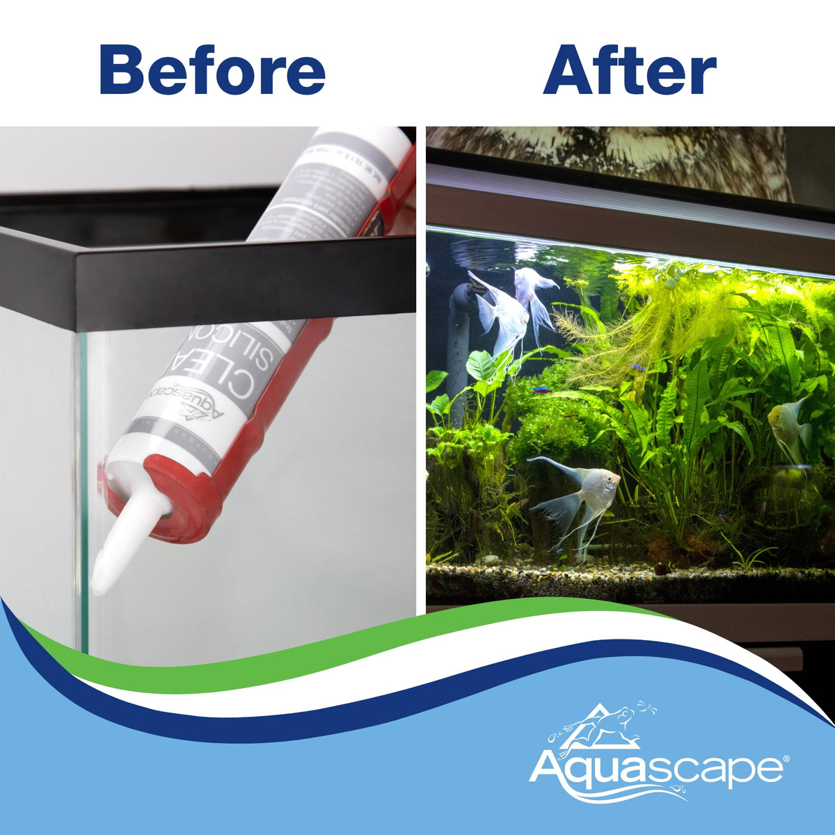 Aquascape Black Silicone Sealant application showing flexible, durable sealing.