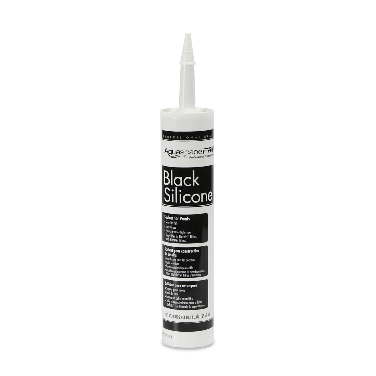 Aquascape Black Silicone Sealant tube for fish-safe waterproof sealing.