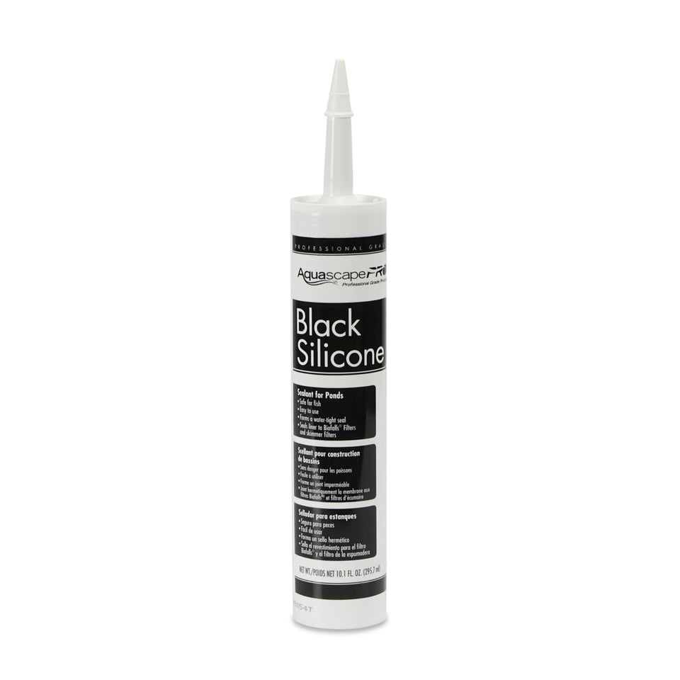 Aquascape Black Silicone Sealant tube for fish-safe waterproof sealing.