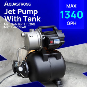AquaStrong 115V jet pump automatic pressure switch in action for easy control.