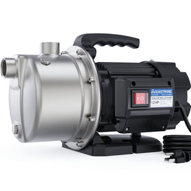 Aquastrong 115V shallow well pump front view for efficient lawn irrigation