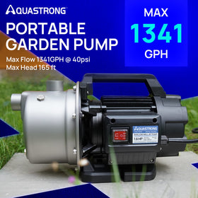 AQUASTRONG pump showing portable handle for easy transport