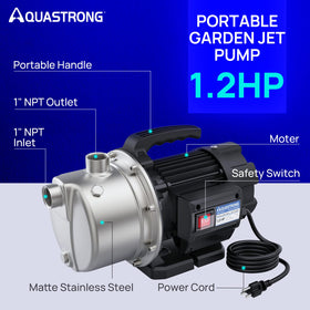 Aquastrong 115V with stainless steel casing resists outdoor corrosion