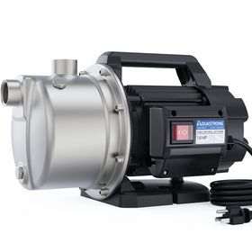 AQUASTRONG shallow-well pump with stainless-steel casing for outdoor irrigation