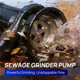 AQUASTRONG cast iron body on a sewage grinder pump for durability