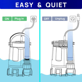 AquaStrong 10 ft power cord offers flexible placement.