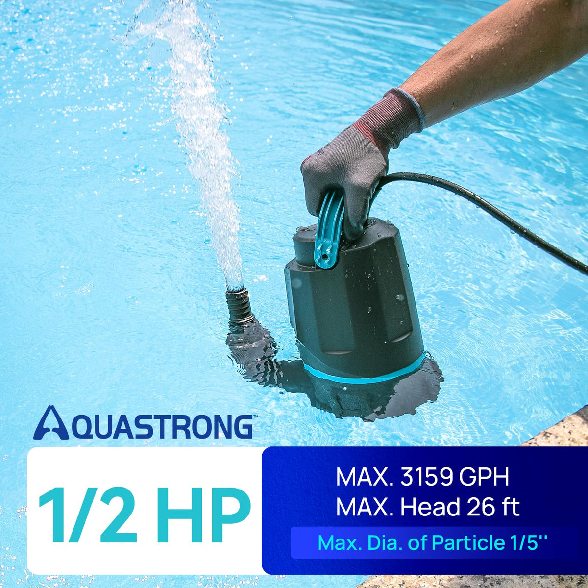 AquaStrong bottom-suction design captures surface water efficiently.