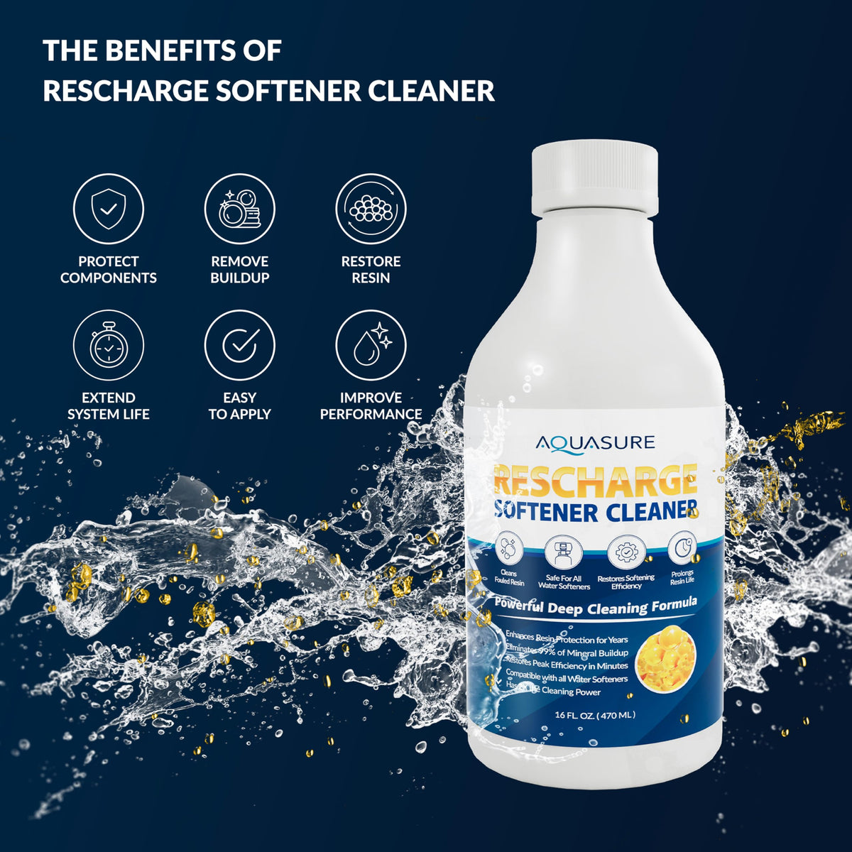 Aquasure Rescharge brine tank pour showing easy maintenance routine.