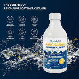 Aquasure Rescharge brine tank pour showing easy maintenance routine.
