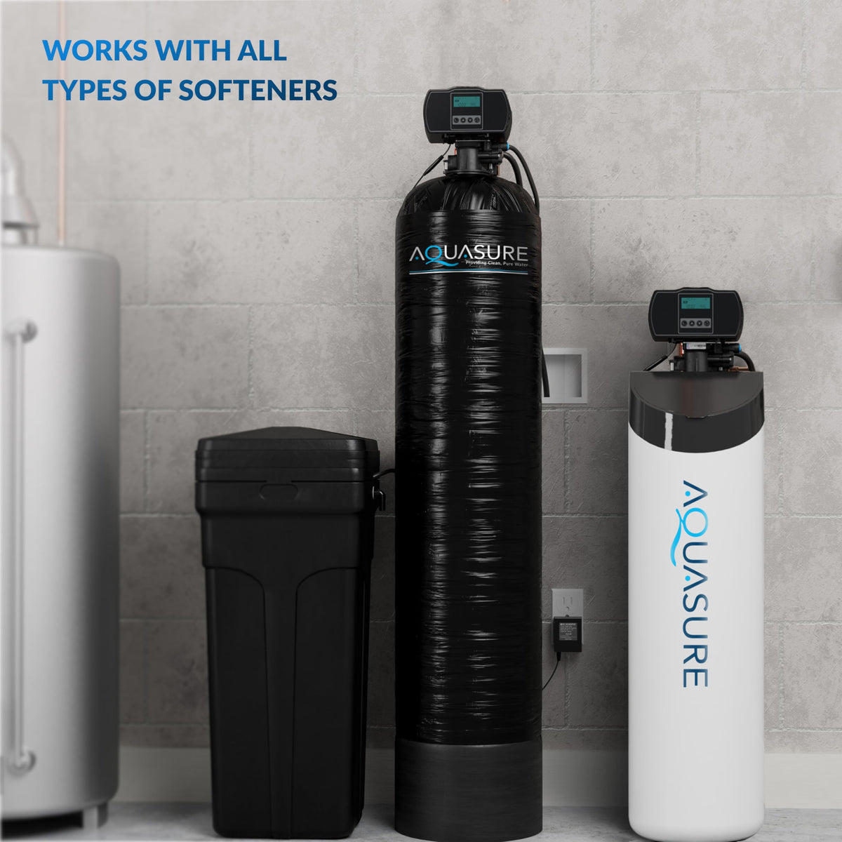 Aquasure Rescharge resin bed cleaning action cleans beads for efficiency.